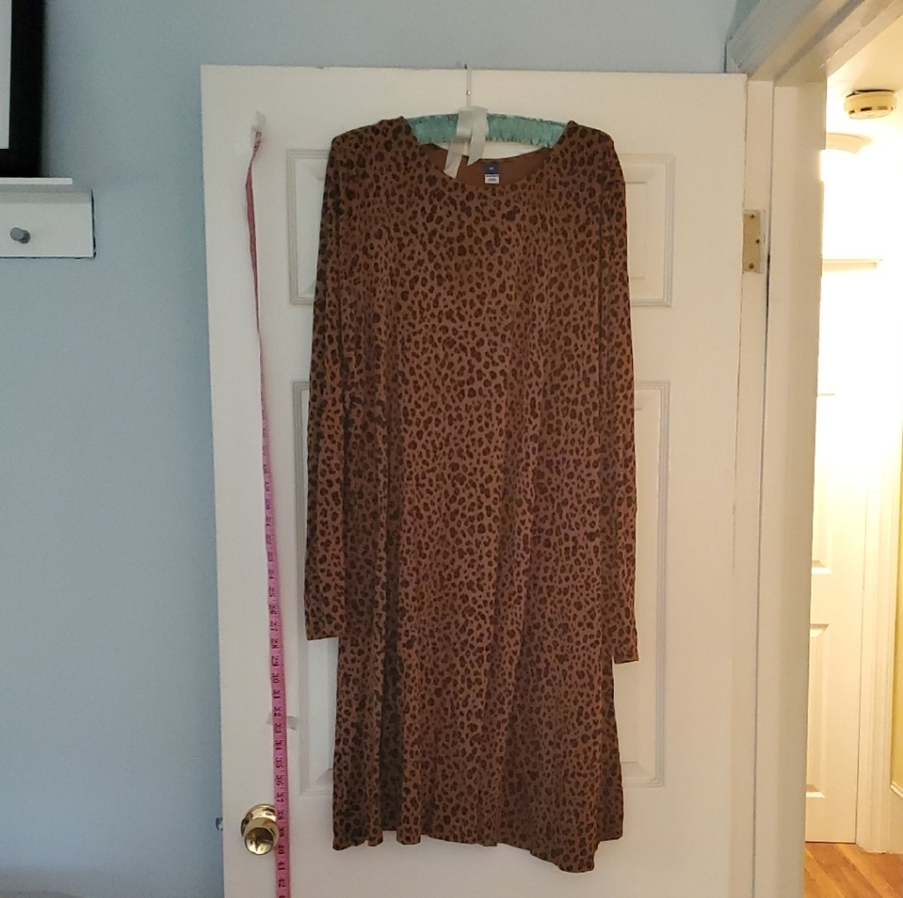 Casual Brown Animal Print Dress